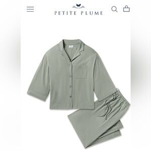 Luxury Brand Petite Plume Sage Green Pajama Set size small